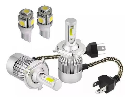 Kit Luces Led Cree H4 Alta Y Baja Ford Ka + 2 Led Posicion