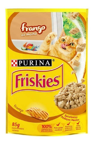 Alimento Friskies Ao Molho Para Gato Adulto Sabor Frango Em Saco De 85g