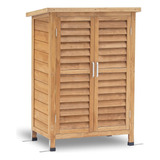 Armario De Almacen Exterior Puertas Duales Madera Roble Mcom