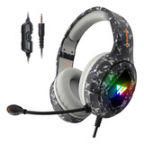 Auriculares Con Cable Rgb Para Juegos Camuflaje Negro