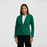 Blazer Mujer Liso Con Solapa Petroleo  Fashion's Park