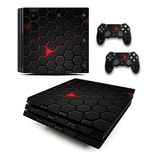 Skin Personalizado Para Ps4 Pro Textura Negra (0036)