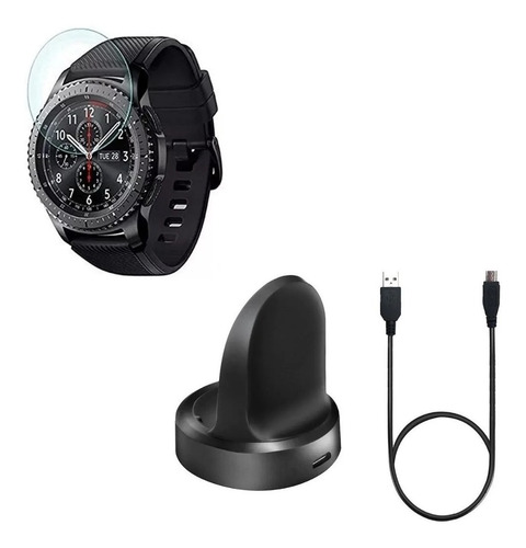 Cargador + Mica Cristal Templado Samsung Gear S3