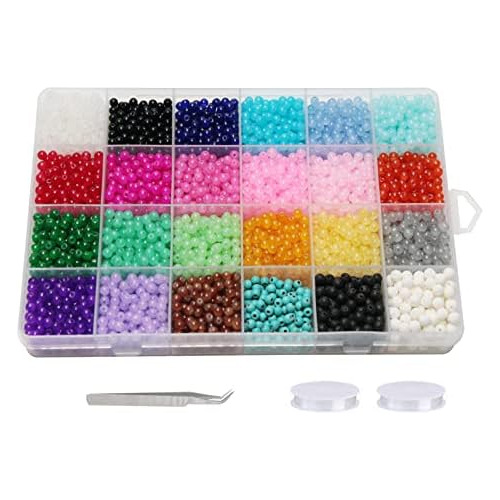 4700pcs Cuentas Redondas De Vidrio De 4mm Granel, Cuent...