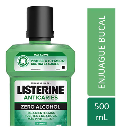 Listerine Enjuague Bucal Anticaries Zero Alcohol 500ml