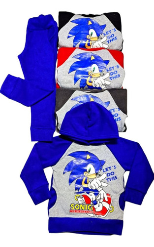 Conjunto Niño Sonic Poleron Y Buzo Polar