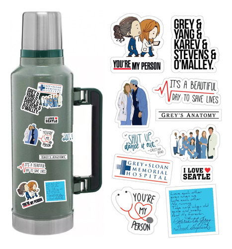 Stickers Calcos Greys Anatomy Para Termo Compu 10x20