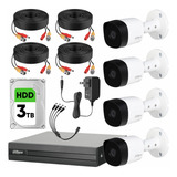 Dahua Kit Cctv De 4 Cámaras 2 Mp Metalicas + Disco Duro 3 Tb Cámaras De Seguridad Con Busqueda Inteligente De Alta Resolución Kit Video Vigilancia