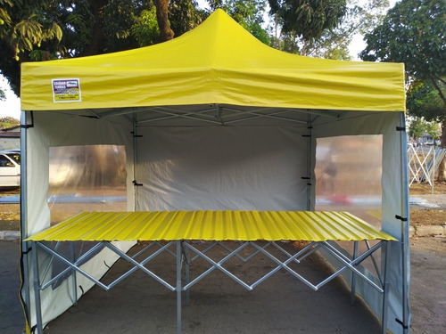 Tenda Sanfonada 3x3 Pvc + 3 Fechamentos E Tripé De 3,0m