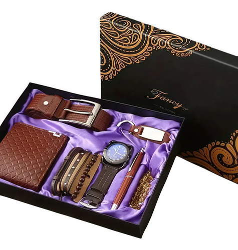 Regalos Para Hombre Reloj Cinturón Billetera Llavero 7kit