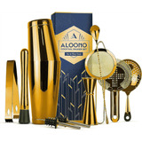 Juego De Coctelera Aloono 11 Piezas, Acero Inox, Dorado