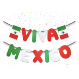 5 Pack Banderín Letras Viva México Fiesta Mexicana Bandera