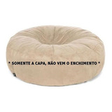 Capa Puff Gigante Sem Enchimento 80x40 Pufe Suede Cor Bege