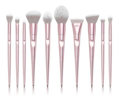 Set De 10 Brochas Luxury Makeup  Metallic Pink T260 Jessup
