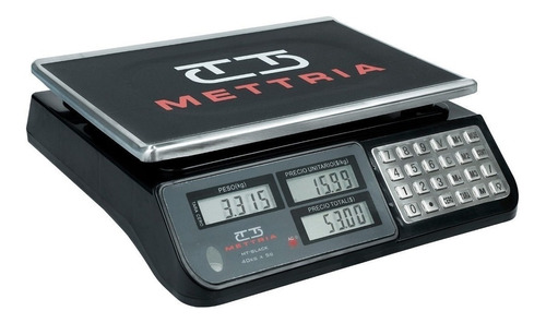 Báscula Comercial Digital Mettria Mtblack-40 40kg Negro 32.5 cm X 23 cm