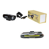 Kit Bike: Farol+sinalizador Led Super Forte Passeio Seguro