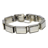 Pulsera Belgiorno Original Plata 900 Eslabon Rectangular