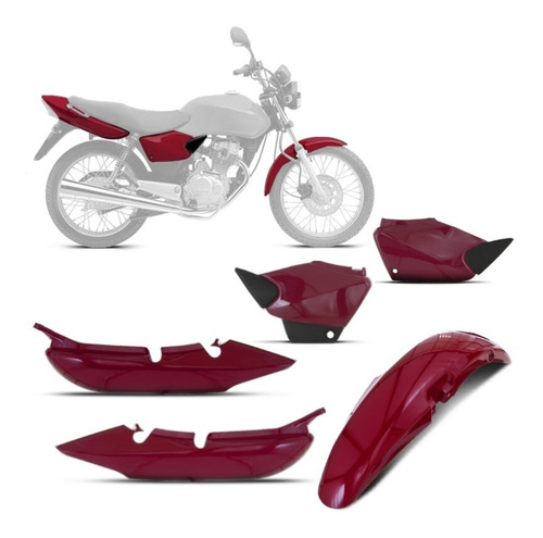 Roupa Plástica Moto Honda Cg Titan 125 2000 A 2004 Completa
