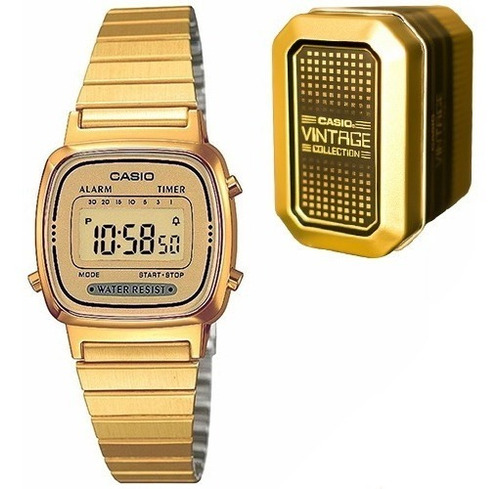 Reloj Casio Retro La670 Dorado Dama Edición Limitada