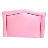 Cabeceira Estofada Duna Soft Veludo Rosa Com Tachas Solteiro