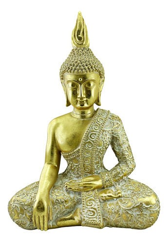 Figura Decorativa Grande Buda Deco Feng Shui 46cm Zen Zn 