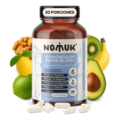 Nomuk 4 Magnesios Con L-teanina | Sueño, Energia, Cognición Sabor Sin sabor | Meses sin interés