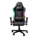 Silla Gamer Riotoro Spitfire X1s Rgb Ergonomic Premium Color Negro Material Del Tapizado Cuero Sintético/mesh