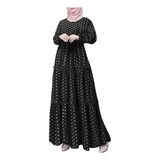 Vestido De Mujer, Bohemio, Estampado De Puntos, Musulmán, Ca
