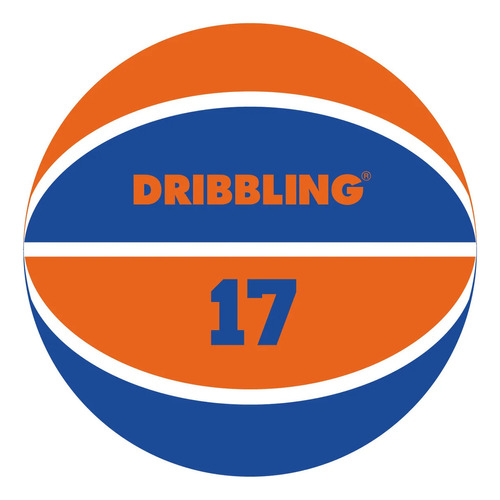 Pelota Basquet Drb Nº 7 Caucho Basket Dribbling - Olivos Color Naranja - Celeste