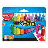 Maxi Lápices De Cera 12 Colores Maped