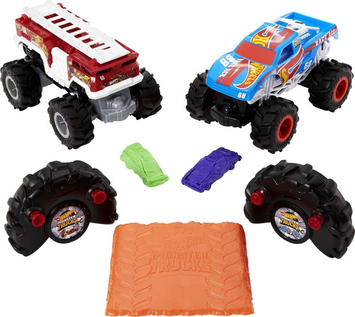 Hot Wheels Rc Monster Trucks, Paquete De 2, 1 Rc Race Ace Y