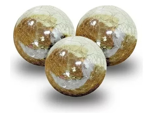 Bolas Esferas De Vidro Decorativas Craquelê Mesa Luxo