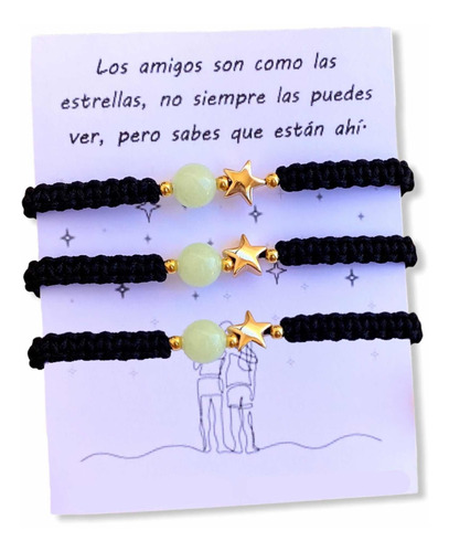 Pulseras De Amistad Bff Estrella Brillan En La Oscuridad 3