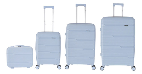 Kit Mala Viagem 4 Peças Pp Expansor Rodinhas 360° Frasqueira