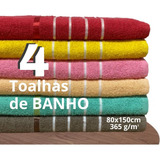 Jogo 4 Toalhas Banho Grande Reforçada Maior Cm 80 X 1,50