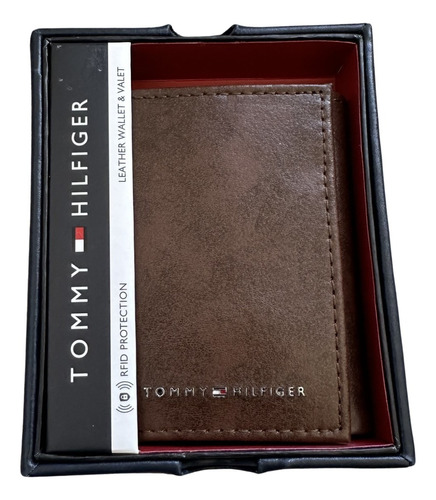 Billetera De Cuero Tommy Hilfiger Hombre En Caja Rfid Protec