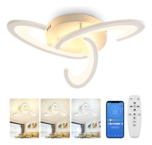 Lámpara De Techo Moderna Led Regulable 3 Luzs+ App