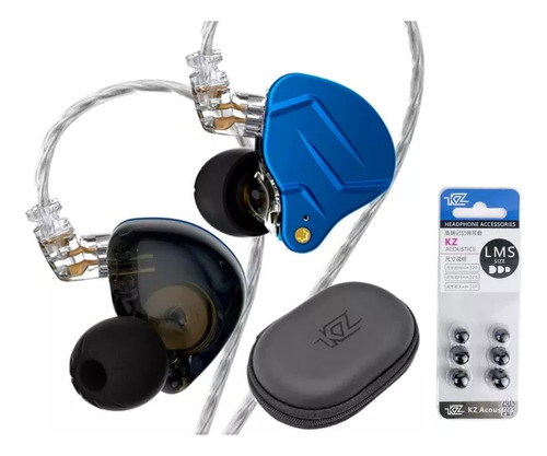 Audifonos Kz Zsn Pro X Con Mic Blue + Estuche Kz + Gomitas