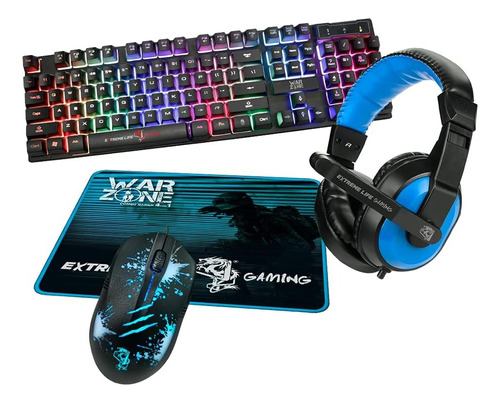 Combo Gamer Teclado + Headset + Mouse + Mousepad Qualidade