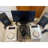 2 Pioneer Dj Cdj 350 White, Djm 350, Monitores Presonus. 