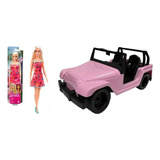 Combo Barbie Jeep 715 + Muñeca T7439 Original Mattel