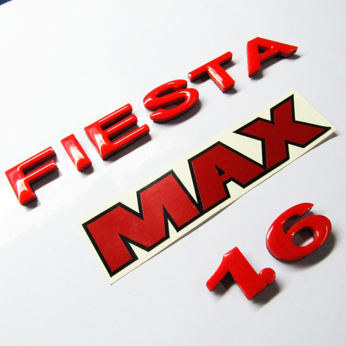 Emblemas Fiesta Max 1.6 Calcomanas Ford Carro Rojo Pega 3m Foto 3