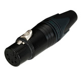 Conector Xlr 5 Pin Hembra Linea Negro Oro Nc5fxx Neutrik