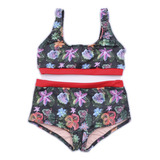 Malla Bikini De Nena Short Y Top Estampada Todos Los Talles