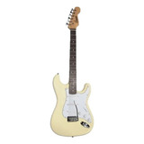 Guitarra Eléctrica Leonard Le362 Stratocaster De Aliso Ivory Con Diapasón De Palo De Rosa