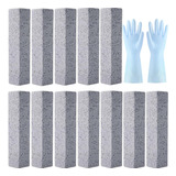 12pcs Limpieza Inodoro De Baño Cepillo Piedra Pómez+guantes