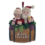 Adorno De Barril De Mr Mrs Claus Wine Lover