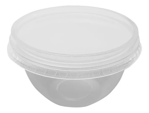 Bowl Descartável Redondo 500ml Pote Plástico Tampa - 20 Un. Cor Transparente