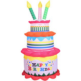 Pastel De Cumpleaños Inflable De 6 Pies Luces | Decora...