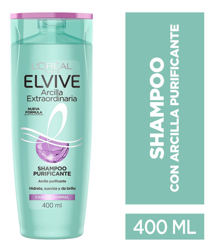 Shampoo Arcilla Purificante Elvive L´oréal Paris 400ml X 2u